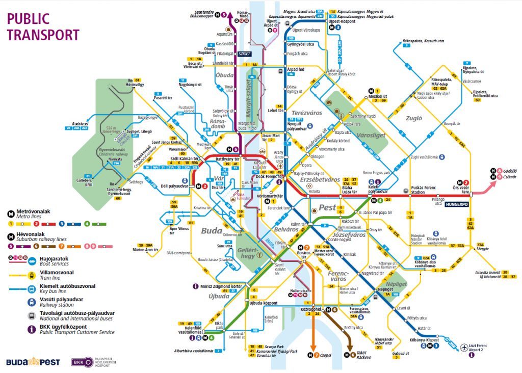 harta metro budapesta